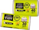 Big-Black-Sacks-100-Recycled-Tie-Tops-Kitchen-Tidy-Liners-30-40-Pack Sale