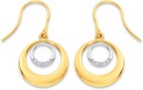 9ct-Two-Tone-Diamond-Circle-Earrings Sale