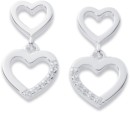 Sterling-Silver-Cubic-Zirconia-Heart-Drop-Earrings Sale