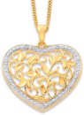 9ct-Diamond-Leaves-Heart-Pendant Sale