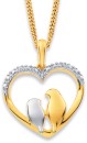 9ct-Two-Tone-Birds-in-Heart-Diamond-Pendant Sale