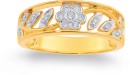 9ct-Diamond-Floral-Ring Sale