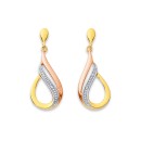 9ct-Tri-Tone-Diamond-Teardrop-Earrings Sale