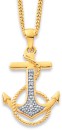 9ct-Diamond-Rope-Intertwined-Anchor-Pendant Sale
