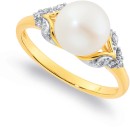 9ct-Freshwater-Pearl-Diamond-Ring Sale
