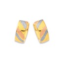9ct-Tri-Tone-Diagonal-Stripe-Hoops Sale
