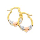 9ct-Tri-Tone-Angel-Wings-Heart-Hoops Sale