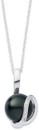Sterling-Silver-Cubic-Zirconia-Black-Shell-Loop-Pendant-with-Chain Sale