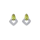Sterling-Silver-Green-Cubic-Zirconia-Studs Sale