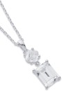 Sterling-Silver-Cubic-Zirconia-Emerald-Cut-Pendant Sale