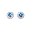 Sterling-Silver-Blue-Cubic-Zirconia-Clover-Studs Sale