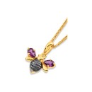 Eliza-9ct-Rhodolite-Garnet-with-Diamond-Bee-Pendant Sale