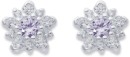 9ct-Lavender-Cubic-Zirconia-Snowflake-Studs Sale