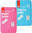 Essentials-Pads-Super-18-Pack-or-Regular-20-Pack Sale