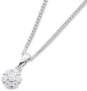 Sterling-Silver-Cubic-Zirconia-Round-Cluster-Pendant Sale