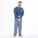bbb-Sleep-Mens-Blue-Check-Flannelette-PJ-Set Sale