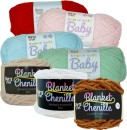 Super-Soft-Baby-4ply-Acrylic-Yarn-100g-420m-or-Chenille-Blanket-Yarn-100g-80m Sale