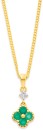 9ct-Emerald-and-Diamond-Clover-Drop-Pendant Sale