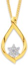 9ct-Flower-Teardrop-Diamond-Pendant Sale