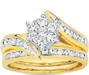 18ct-Diamond-Cluster-Bridal-Set Sale