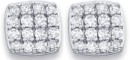 9ct-Diamond-Cushion-Cluster-Studs Sale