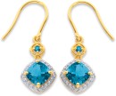 9ct-London-Blue-Topaz-with-Diamond-Drop-Earrings Sale