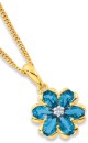 9ct-London-Blue-Topaz-Diamond-Flower-Pendant Sale