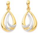 9ct-Two-Tone-Diamond-Teardrop-Earrings Sale