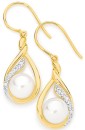 9ct-Freshwater-Pearl-Diamond-Earrings Sale