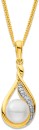 9ct-Freshwater-Pearl-Diamond-Pendant Sale
