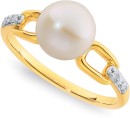 9ct-Freshwater-Pearl-Diamond-Link-Ring Sale