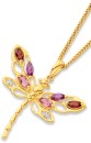9ct-Dragonfly-Rhodolite-Garnet-Tourmaline-Garnet-Diamond-Pendant Sale
