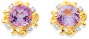 9ct-Amethyst-and-Diamond-Scroll-Earrings Sale