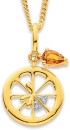 Eliza-9ct-Fruit-Orange-Slice-Diamond-Citrine-Pendant Sale