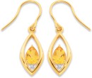 9ct-Citrine-Diamond-Hook-Earrings Sale