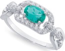 Sterling-Silver-Teal-and-White-Cubic-Zirconia-Ring Sale