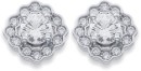 Sterling-Silver-Cubic-Zirconia-Flower-Halo-Studs Sale