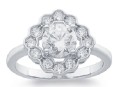 Sterling-Silver-Cubic-Zirconia-Flower-Ring-Size-N Sale