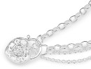 Sterling-Silver-Cubic-Zirconia-185cm-Heart-Bezel-Padlock-Bracelet Sale
