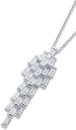 Sterling-Silver-Cubic-Zirconia-Baggette-Layered-Drop-Pendant-155cm Sale