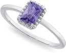 Sterling-Silver-Purple-Cubic-Zirconia-Halo-Ring Sale
