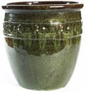 Tuscan-Path-54cm-x-52cm-Glazed-Studded-Pot-in-Green Sale