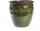 Tuscan-Path-31cm-x-31cm-glazed-studded-pot-in-Green Sale