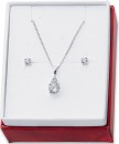 Sterling-Silver-Teardrop-Cubic-Zirconia-Pendant-and-Stud-Earring-Set Sale