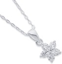 Sterling-Silver-Cubic-Zirconia-Flower-Pendant Sale
