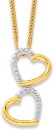 9ct-Diamond-Double-Heart-Pendant Sale