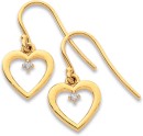 9ct-Diamond-Heart-Hook-Earrings Sale