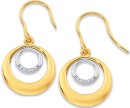 9ct-Two-Tone-Diamond-Circle-Earrings Sale