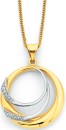 9ct-Two-Tone-Circular-Diamond-Pendant Sale