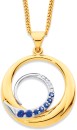 9ct-Created-Sapphire-Diamond-Circle-Pendant Sale